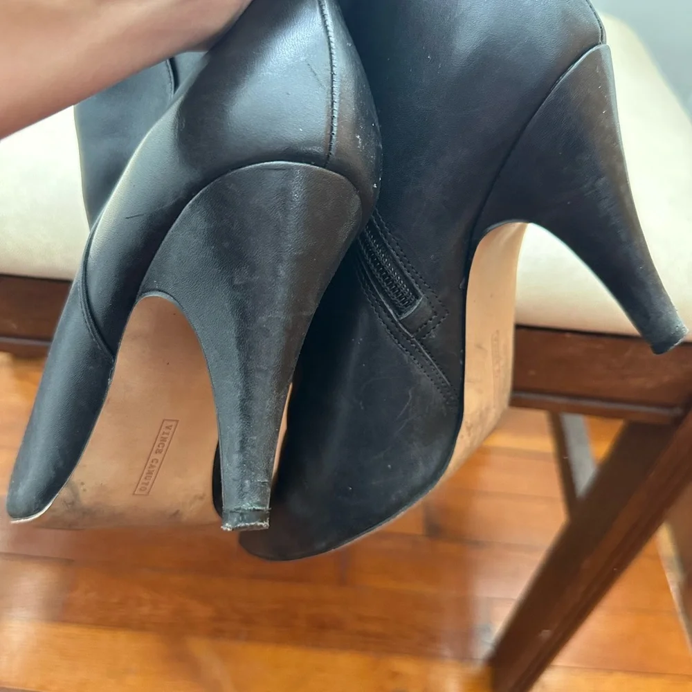 Vince Camuto Black Leather Ankle Boots - Picture 8 of 9